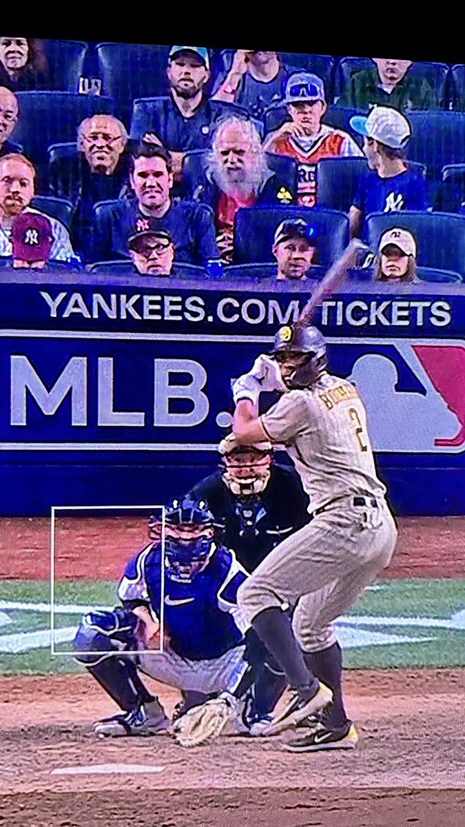 sethpbrown's tweet photo. Is that Harry and the Henderson’s or Rick Rubin @Yankees game? https://t.co/4fw8AM4BsY