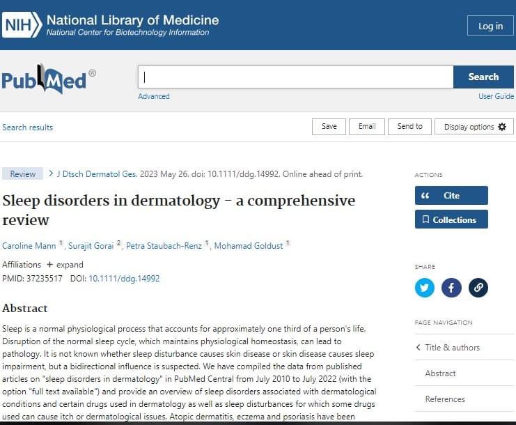 All you need to know about Sleep disorders in Dermatology !

PubMed version !