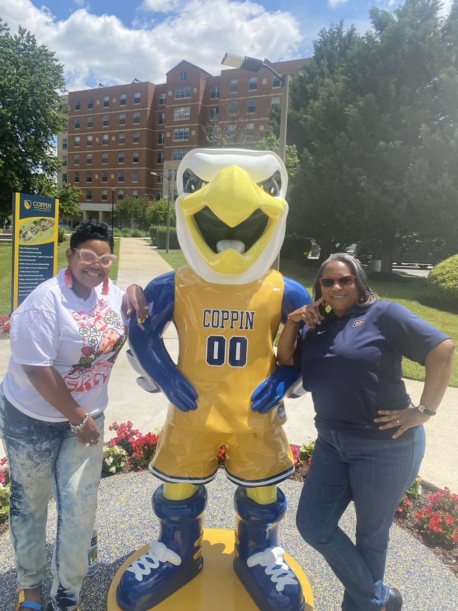 Dr. Lewis and I went to celebrate and congratulate Coppin Academy students for taking the MCAP this week. On the way we stopped to flick it up with Jackson. 
#CSU #blackeducators #HBCU #AyeCoppin