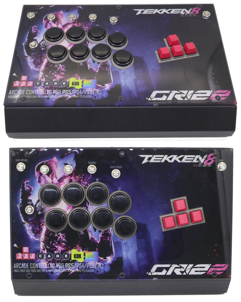 KeyCadeArcade's tweet image. We really have some artistically talented clients. This client was able to copy the font and style of the Tekken 8 logo and put his own gamer tag "Grizz" in the bottom right corner.

These are real photos of the finished product of the controller!
