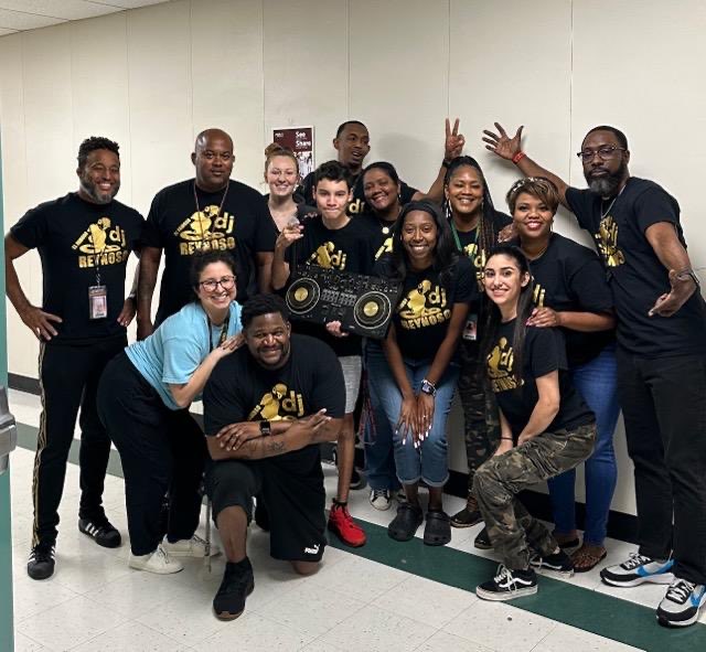 The coaches, teachers and counselors pictured play an integral role in taking care of each of our students. We’d be nothing without their support. Here they are with the “Q’s” very own DJ Reynoso, 8th grader with a passion for music who is officially a pro DJ! #goodlookingcrew