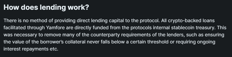 addr1falcon's tweet photo. @Syll_Defi @bisoncoin_io @yamfore Where do you see people can supply stables on the site? On yamfores site I see this where it mentions people can't lend https://t.co/fdf4WxmjgL