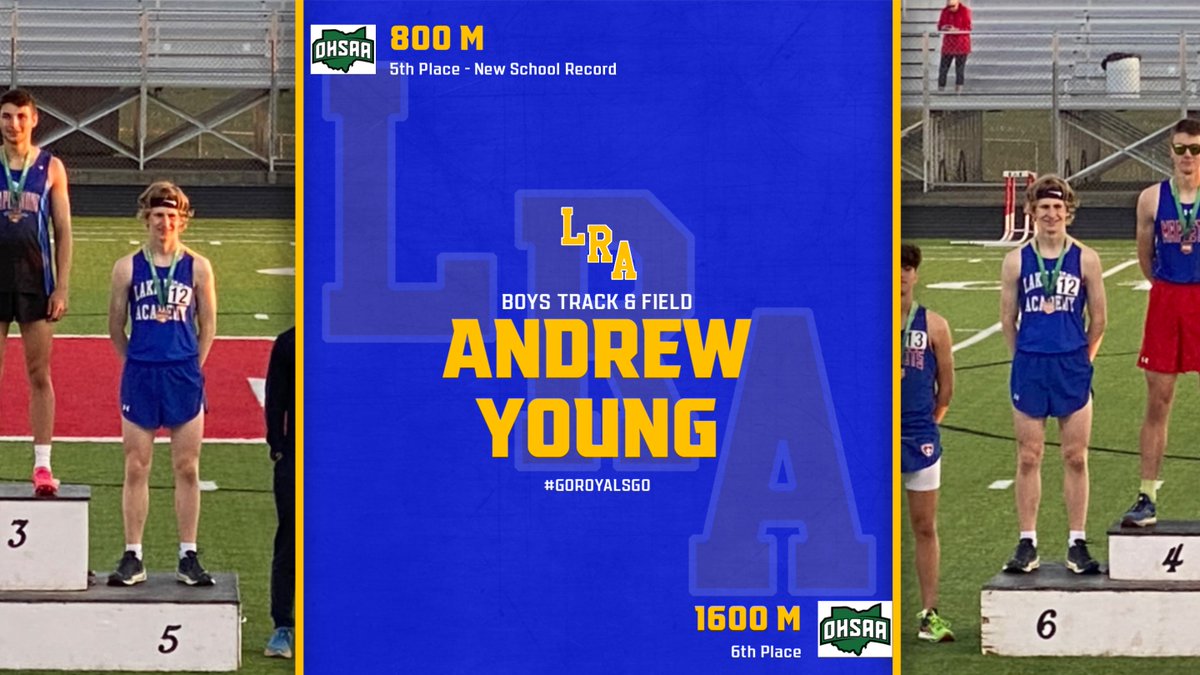 Sophomore Andrew Young finishes his season on the podium and with some hardware at OHSAA Regionals. He took 5th in the 800 M while setting a new school record and took 6th in the 1600 M. Congrats Andrew!