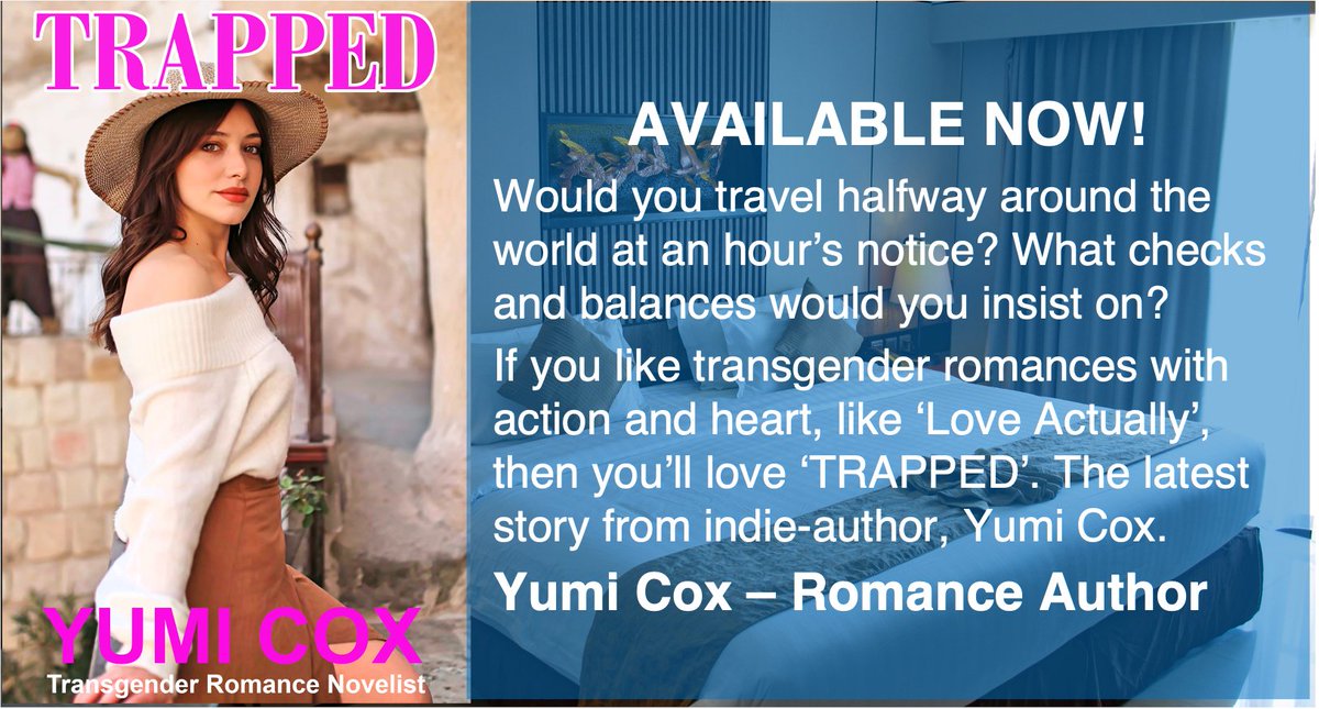 CoxYumi's tweet photo. My book ‘TRAPPED’ is #FREE on #KindleUnlimited or $2.99 to buy. https://t.co/3aQu3qvaOf #Kindle #KU #Erotica #TransErotica #Transgender #Trans #Romance #Books #LGBT #AmWriting https://t.co/N5RQIgWJe0