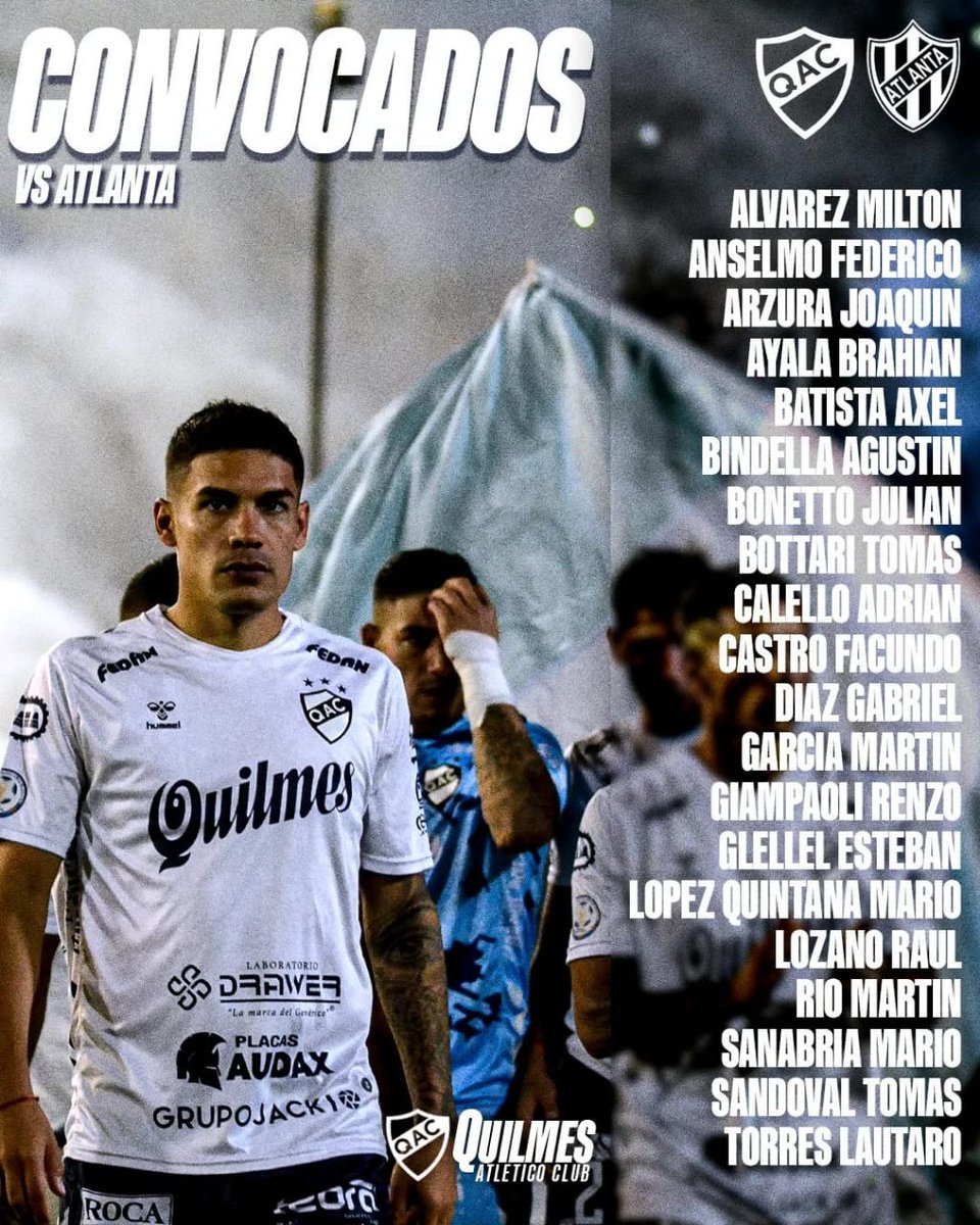 PlanetaCervece1's tweet photo. Lista de concentrados para recibir este Sábado a Atlanta desde las 21.30hs en el Estadio Centenario.
#Quilmes #Decano #CapoDelsur #Temporada2023 #PrimeraNacional #Unidos🤍💙 https://t.co/JjaXlxz4Pf