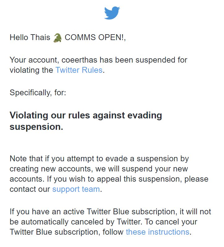 Hey!! This is Thais (@/coeerthas), my main account got suspended in what seems to have been a false flag, less than 24h after I posted a com/m opening I massively relied on financially for the coming months

I’d appreciate if you could refollow/boost the c/omm post down below ⬇️