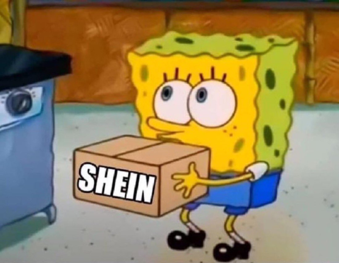 me walking into the house with a package after saying I had no money