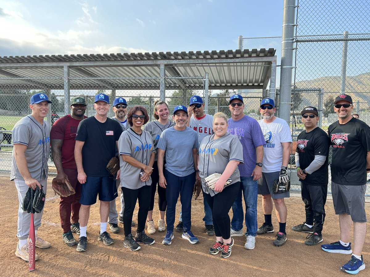 MVUSD Management all smiles after a strong win vs our incredible classified  employees. All in good fun! <a href="/MorenoValleyUSD/">Moreno Valley USD</a>