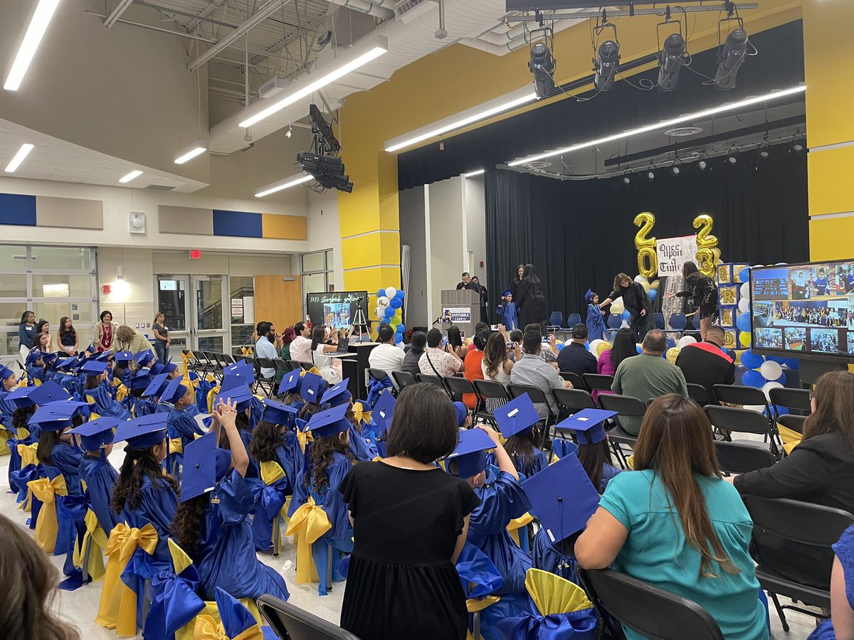 Good things happening @Scotsdale_YISD! Our 100+ Pre-K students are graduating today, we are super proud of our mighty Cadets! #prekgraduation