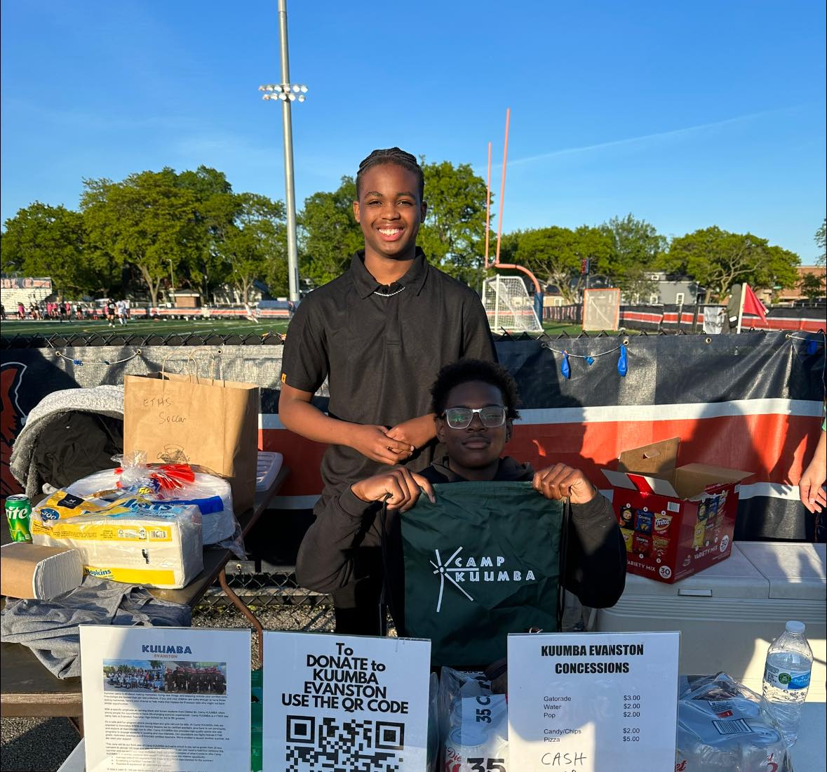 Having a blast selling concessions at the ETHS Soccer/Lacrosse Sectional Championships!