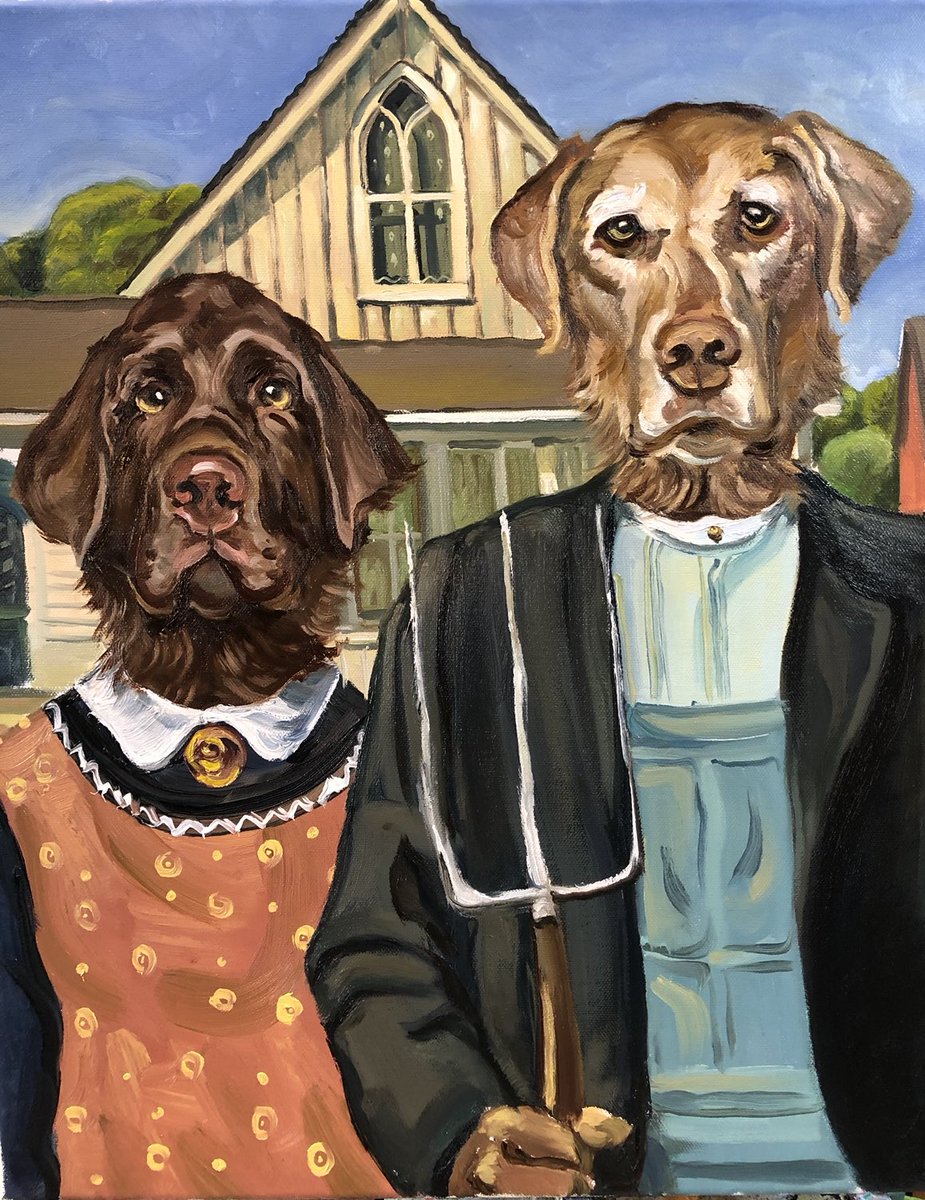 scrodello's tweet photo. I painted my neighbors dogs! https://t.co/YP5lNdehBL