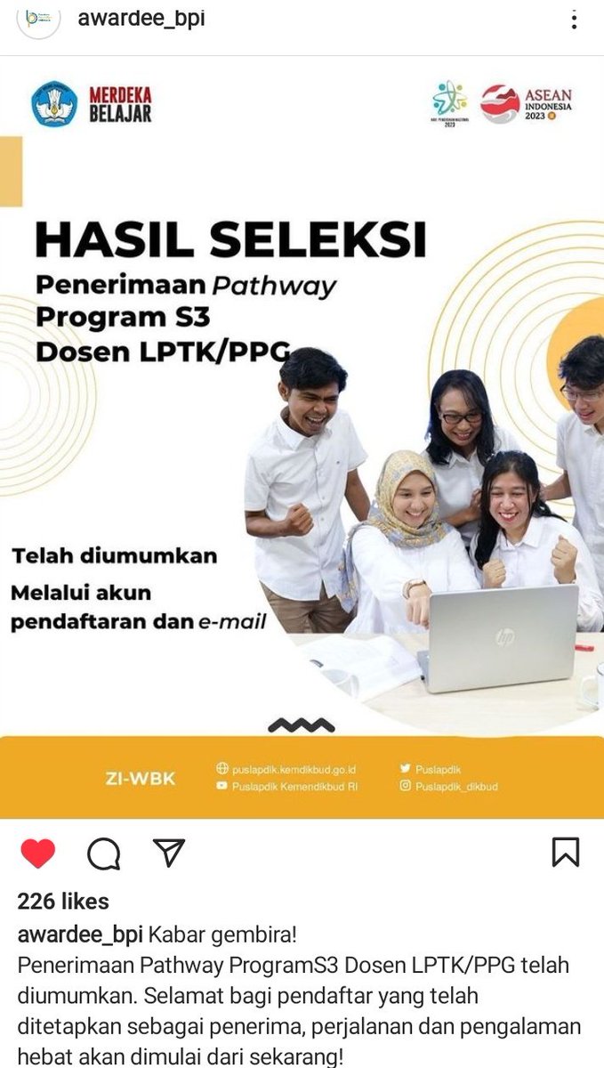 One step closer, Alhamdulilah.
Selamat bagi para awardee. This is just the beginning of a long journey.

Bagi yang belum berhasil, tetap semangat untuk menggapai dreams-nya, bisa pursuing your Ph.D di negeri orang💪

Photo credits @ awardee_bpi