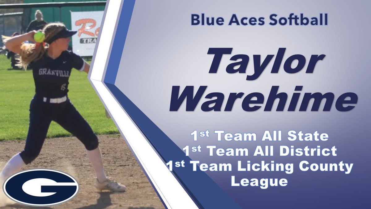Great work @TaylorWarehime! After a very successful junior season in the field and at the plate, congratulations on being named 1st Team All State, 1st Team All District, and 1st Team LCL. Enjoy the moment and keep having fun playing. #D2BG