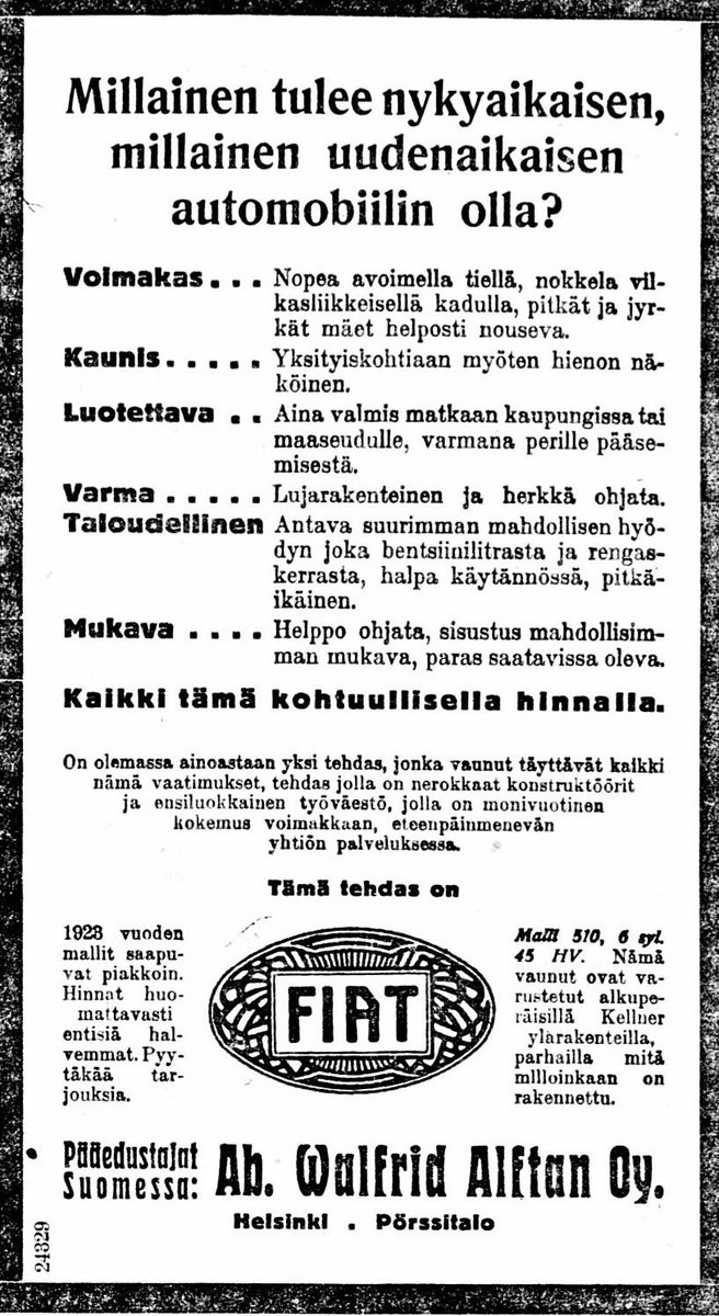 Kaikki tämä kohtuullisella hinnalla. Aamulehti 27.5.1923.