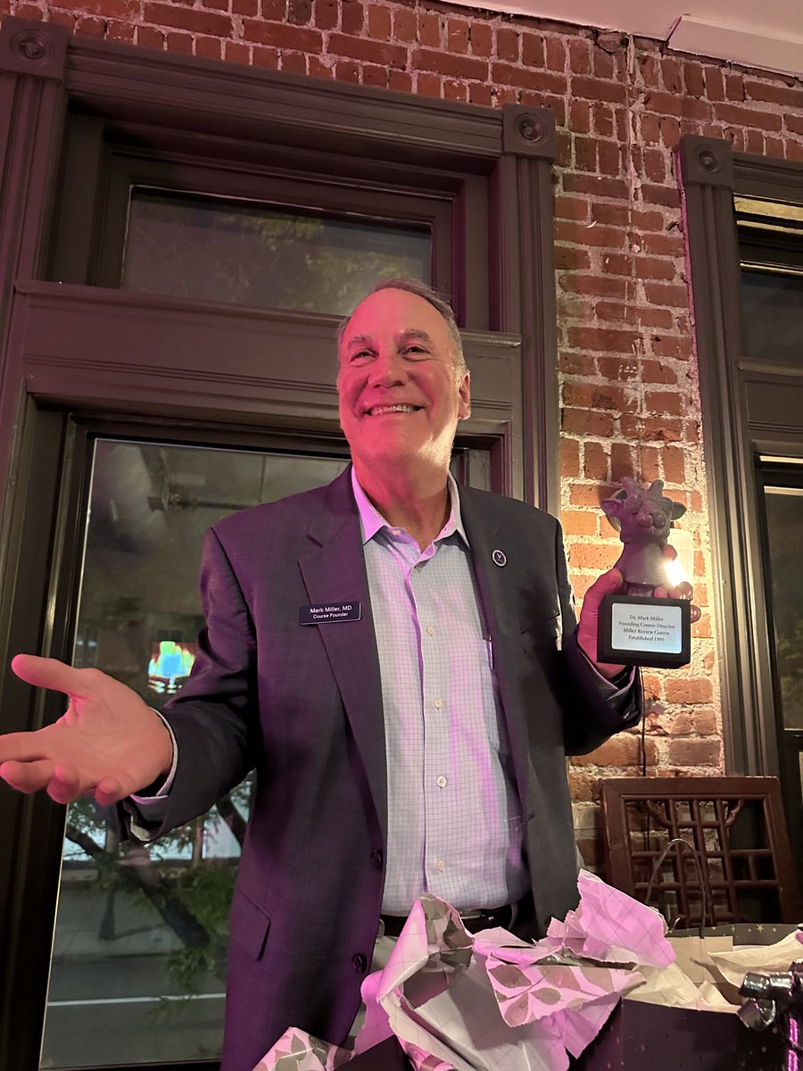 sanjkakar's tweet photo. Mark "GOAT" Miller being recognized for 28 years of service for the Miller Review Course and has trained thousand of Orthopaedic residents. THANK YOU ⁦@MDMillerMDUVA⁩ ⁦@MillerReview⁩ ⁦@jbjs⁩ ⁦@RugbyMD⁩ ⁦@UVA_Ortho⁩ https://t.co/ZeLLxQKnyp