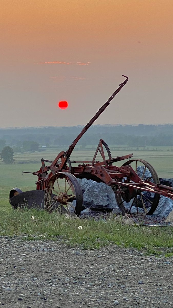 Smoky #sunset over the old plow.