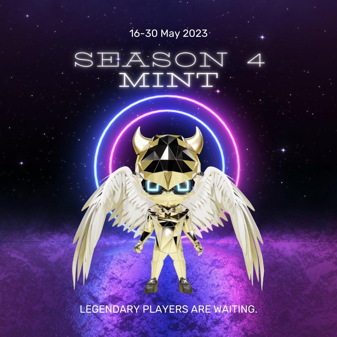 Season 4 Mint ends in 4 days. Last chance to mint a player blind box. 🔥

More information discord.com/holyshxxtnft

#nft #nftgame #communitygamefi #footballmanager