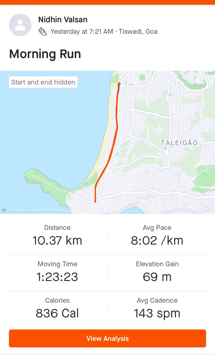 nidhinvalsanips's tweet photo. Enjoying the #ReturnToLife with a long run🏃‍♂️ and ride🚴‍♂️
#Ilovemornings
#5AMclub 
#wakeupearly 
#moveyourbody 
#enjoylife 
@FitIndiaOff 
@NeilDsilvha 
@BeYoska 
@IRONMAN703Goa https://t.co/nphsqGZ7e9