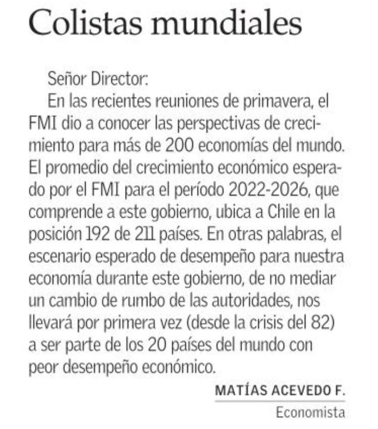 Resumen ejecutivo del futuro de Chile….