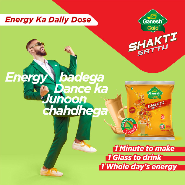 Say bye to tiredness with a glass of Ganesh Shakti Sattu. It’s your #EnergyKaDailyDose

#GaneshGrains #GaneshShaktiSattu #Sattu #Energy #ShaktiSattu #Purity #EnergiticallyDance #Fresh #Fitness #BestQuality #SummerDrink #Ganesh #Grains #Sattu #InstantEnergy