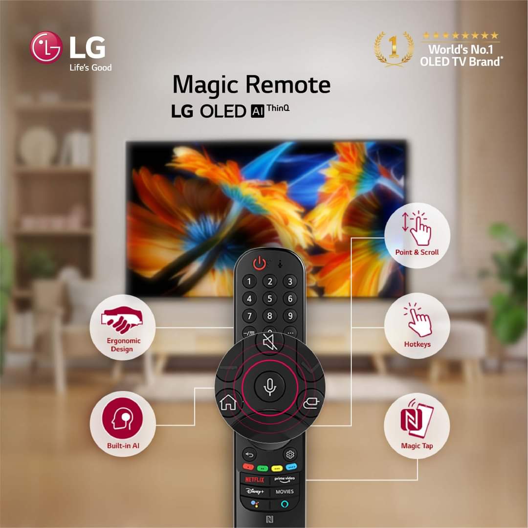 LG OLED TV Powered by #SelflitPixels. It’s everything you want a TV to be.
Learn More: lg.com/bd/tvs/lg-oled…

#LGOLEDTV #OLED #MagicRemote #LGBangladesh