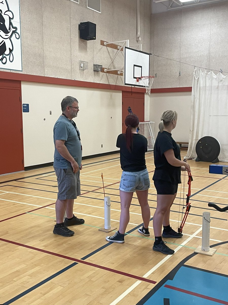MrsMacMillan75's tweet photo. Thanks to the @BCWildlife for coming to Deroche today, we were able to have 5 staff members become certified archery instructors! 🏹 #Deroche #MPSD #SD75 https://t.co/G7wYeV1HZO