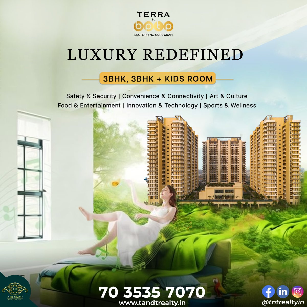 Find your forever home at BPTP Terra apartments. Come live your best life with us!

ЗВНК, 3BHK+ Kids Room

#terra #terrabybptp #Gurgaon #LuxuryLiving #OpulentLiving #LuxuryApartments #ModernLiving #PremiumHomes #READYTOMOVE #highclasslocality #tandtrealty #9YearsofModiSarkar