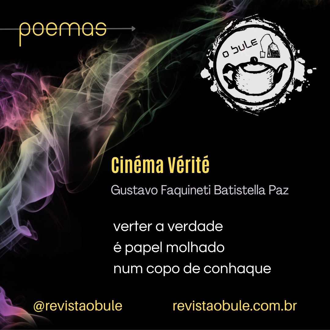 revistaobule's tweet photo. Hoje tem poesia na Revista O Bule.
Passe lá e confira os poemas de Gustavo Faquineti Batistella Paz.
https://t.co/Oa2XgdmW6f
#gustavofaquinetibatistellapaz #poemas #poesia #revistaobule #obule https://t.co/kDwVD56JkA