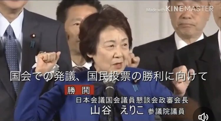 山谷えりこ参議院議員。

憲法審査会にも出席

「国民投票に向けてえいえいおー✊」と気合いの掛け声。
この方もまた改憲派、
日本会議⚠️危険だと思う