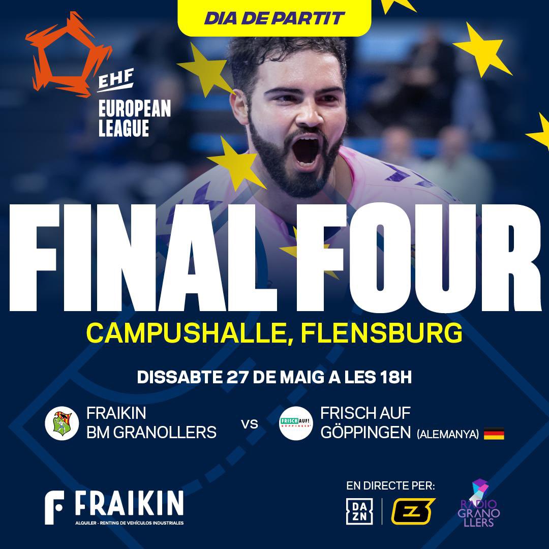 BMGranollers's tweet image. 🔥 IT&apos;S GAME DAY!

⚔️ Fraikin BM Granollers 🆚 @FRISCHAUFGP 

🗓️ Dissabte 27 de maig
⏰ 18:00h
ℹ️ Semifinal - @ehfel_official 
🏟️ Campushalle, Flensburg 🇩🇪 

📺📻 EN DIRECTE: @esport3 / @DAZN_ES i @RadioGrEsports 

#BMGSHOWTIME
#OrgullBMG ⚪🔵️