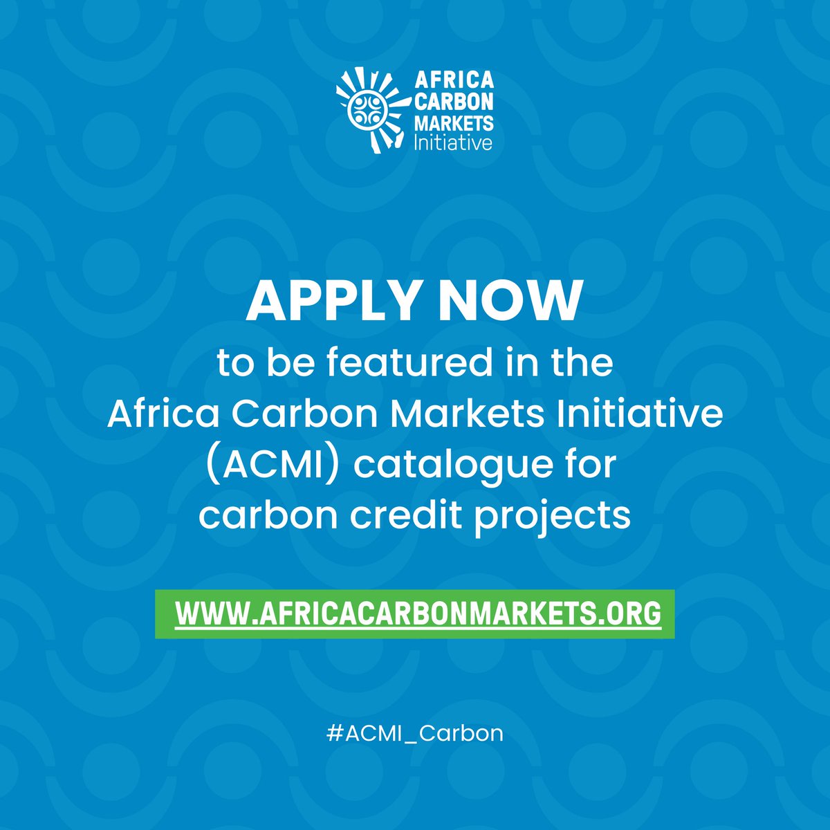 Global Energy Alliance for People and Planet (@energyalliance) on Twitter photo 📢The Africa Carbon Markets Initiative (#ACMI_Carbon), sponsored by <a href="/EnergyAlliance/">Global Energy Alliance for People and Planet</a> <a href="/RockefellerFdn/">The Rockefeller Foundation</a> <a href="/SEforALLorg/">Sustainable Energy for All | #SDG7BeBold</a>, is compiling a catalogue of African #carboncredit projects to showcase the continent’s existing & emerging projects.
Apply now: africacarbonmarkets.org✨ 📢The Africa Carbon Markets Initiative (#ACMI_Carbon), sponsored by <a href="/EnergyAlliance/">Global Energy Alliance for People and Planet</a> <a href="/RockefellerFdn/">The Rockefeller Foundation</a> <a href="/SEforALLorg/">Sustainable Energy for All | #SDG7BeBold</a>, is compiling a catalogue of African #carboncredit projects to showcase the continent’s existing & emerging projects.
Apply now: africacarbonmarkets.org✨