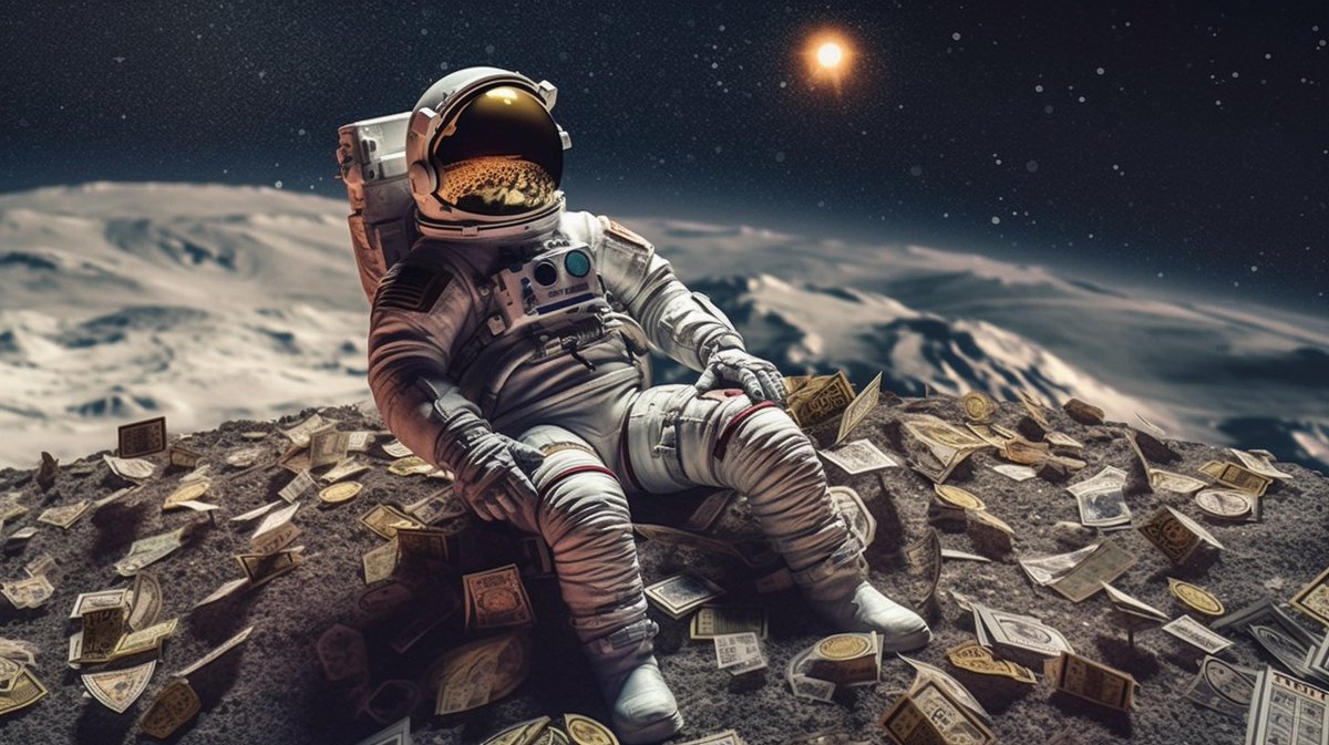 mrthnmtsthAI's tweet photo. Finance professional in a Space suit on the Moon overlooking the Galaxy and Earth, national geographic style photo, hasselblad h6d-400c, sharp focus --ar 16:9 --s 750 --q 2 --v 5.1 #aiartcommunity #aiart #moon #ai #midjourney #midjourneyart https://t.co/JXy7GUeu55