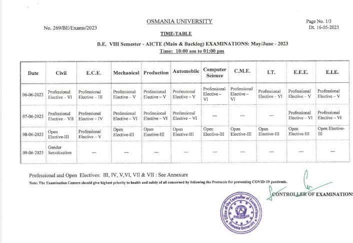 Good afternoon am BE VIII sem student we have final exams coming up in june,there is no gap btw the exams as traveling to  centre will take a lot of time so we request you to change the scheduled TT so we can have enough time for preparation thankyou @osmania1917 @examupdate123