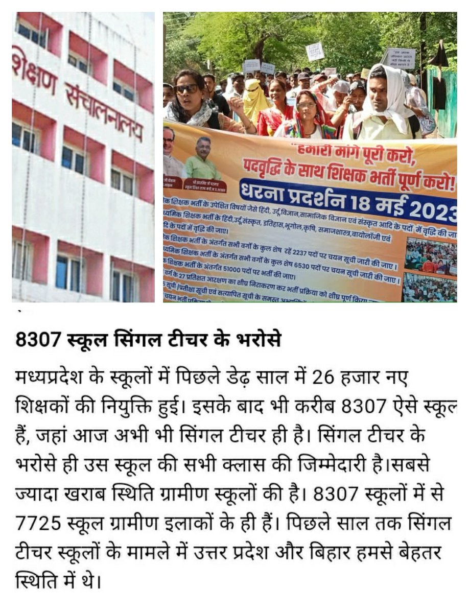 <a href="/OfficeofSSC/">Office of Shivraj</a> आज सड़कों पर है 
#MPTET_2018 क्वालिफाइड 
बन बेरोज़गार ..🤔
अतः #पद_वृद्धि_तृतीय_काउंसलिंग_2018
के साथ #शिक्षक_भर्ती  
पूर्ण कराने की कृपया करें 
मामाजी शिवराज 👏
<a href="/CMMadhyaPradesh/">Chief Minister, MP</a>

वरना <a href="/BJP4MP/">BJP Madhya Pradesh</a>
सत्ता-परिवर्तन हो सकता है इस बार !
<a href="/aajtak/">AajTak</a> <a href="/mpbreakingnews/">MP Breaking News</a>