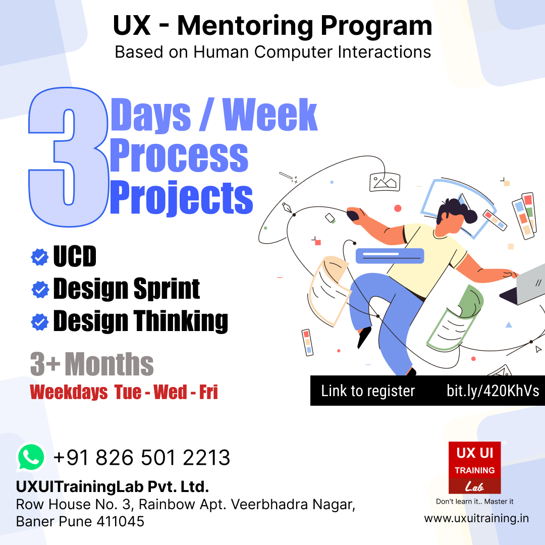 Industry Standard UX Portfolio 
learn 3 Process
~ User Centered Design - UCD
~ Design Sprint
~ Design Thinking
3 Projects with 3 Process
+ Figma Prototyping
Register- bit.ly/420KhVs

#UX #UCD #DesignSprint #DesignThinking #UserResearch #UXProcess #UXPortfolio #Portfolio