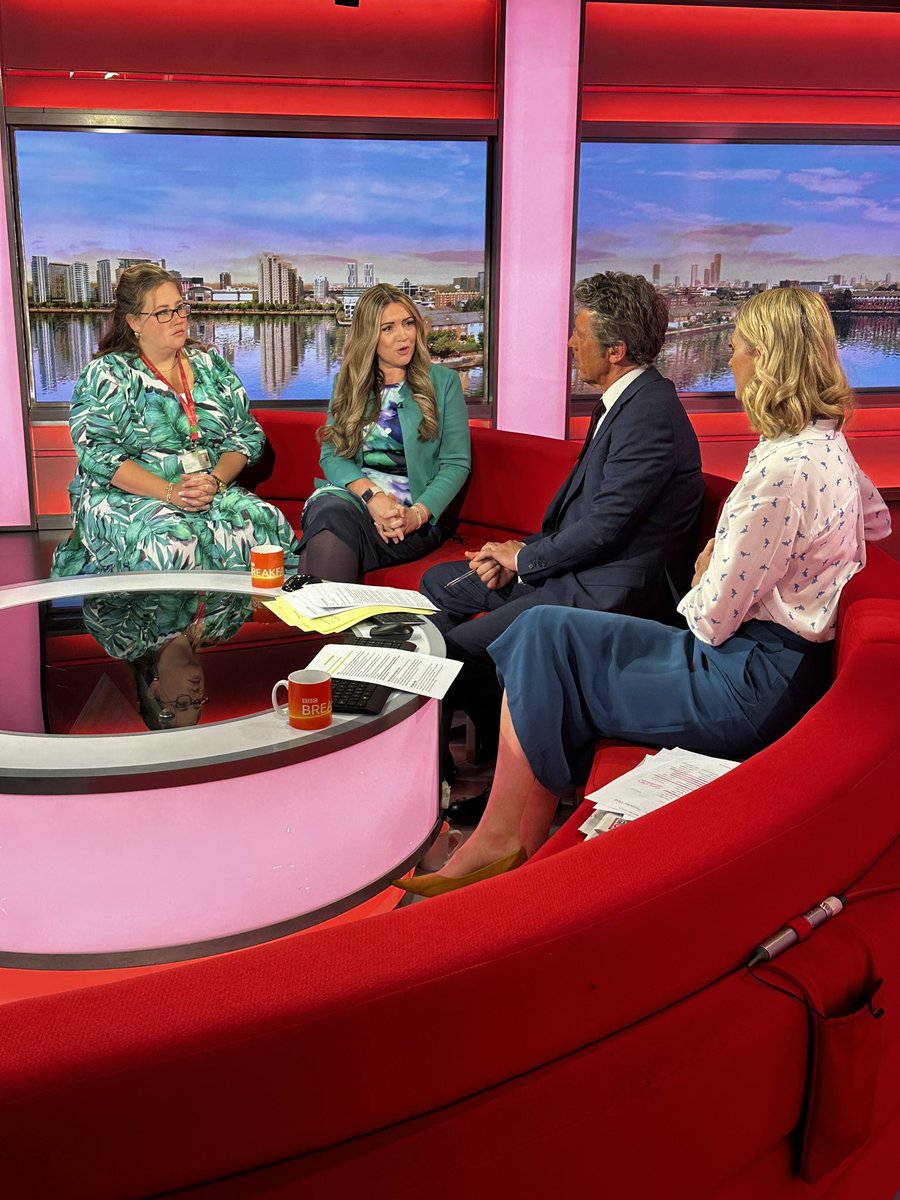 Quite of the morning! Head teacher <a href="/MrsMHeadteacher/">Mrs M</a> had her school trip to the bbc studios this morning, and got very excited to shout! ‘Omg I know you off the TV’, what a lovely morning and such a welcoming team at the <a href="/BBCBreakfast/">BBC Breakfast</a>