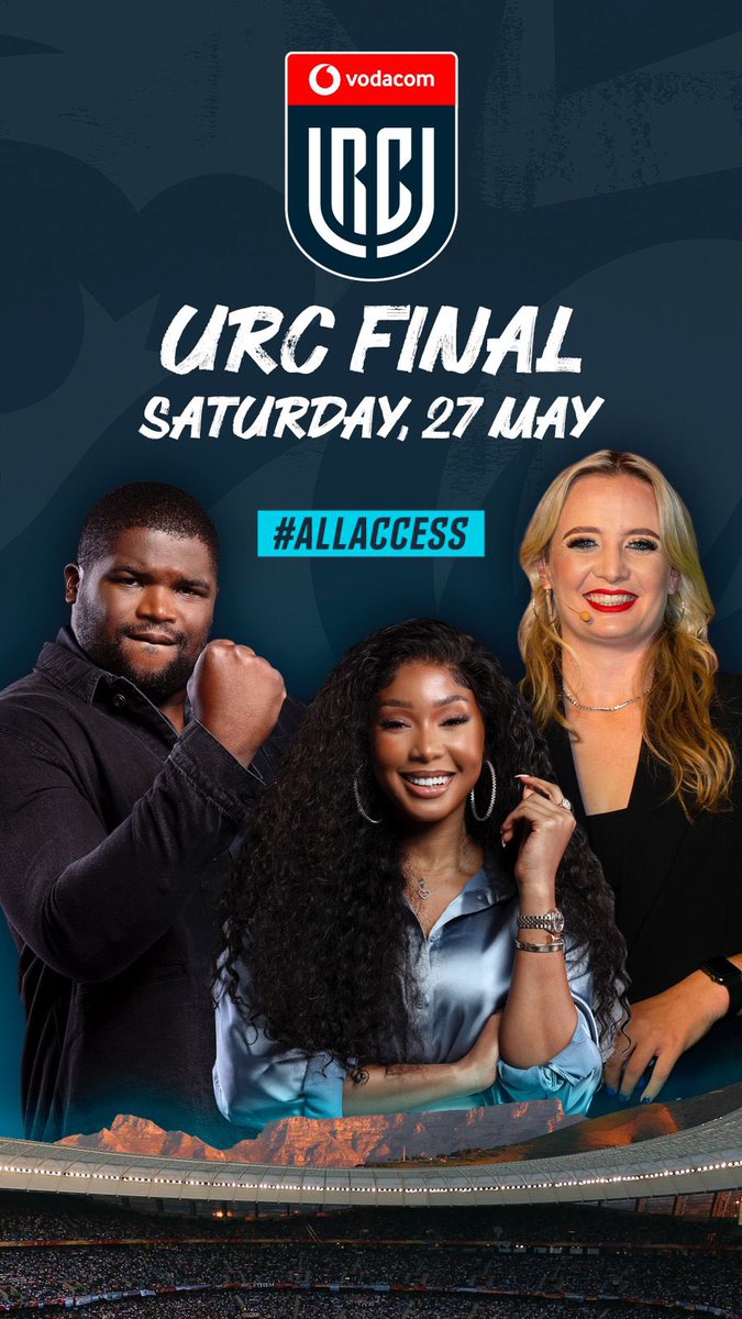 The #AllAccessCrew will be at @URCOfficial_RSA final today and I can’t wait to see a sold out DHL Stadium 🏉

#UnitedWeRise 
#URC