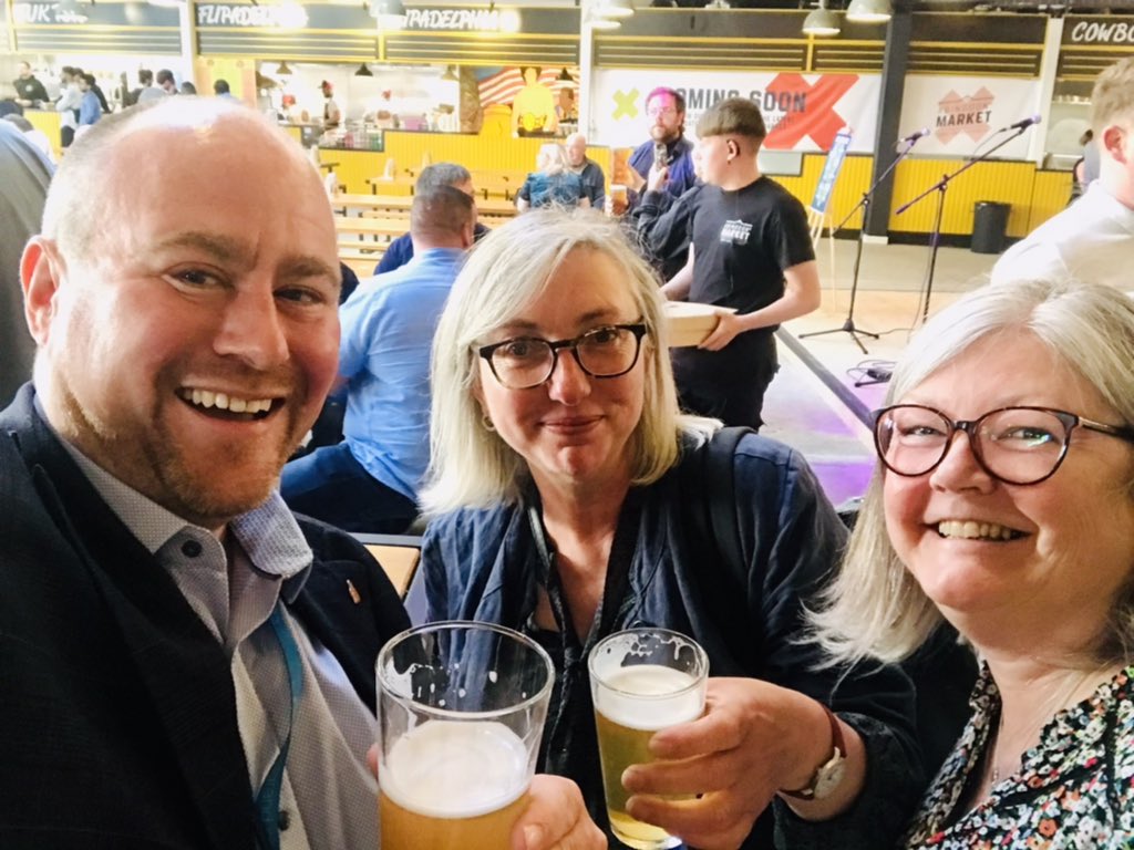 Raising a glass in celebration of rebirth of Abingdon Street Market with <a href="/carolynprimett/">Carolyn Primett</a> &amp; Vicky Clarke. Congrats to Jake Whittington &amp; all at #LittleBlackpoolLeisure &amp; <a href="/BpoolCouncil/">Blackpool Council</a> Fantastic new venue for <a href="/Grand_Theatre/">Blackpool Grand Theatre 🦋</a> pre/post-show bite to eat! <a href="/visitBlackpool/">VisitBlackpool</a> <a href="/BlackpoolBIDS/">Blackpool BIDS</a>