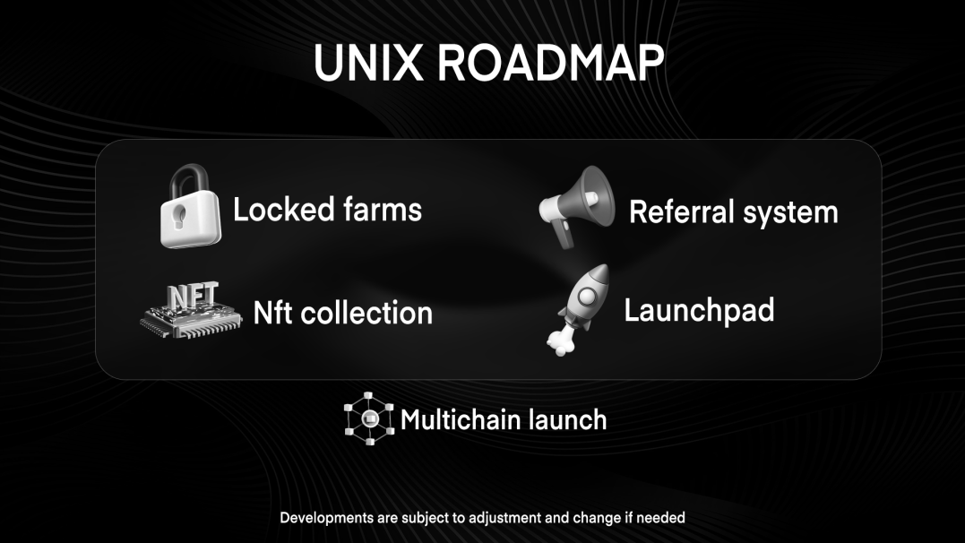 Unix_swap's tweet image. Preview of @Unix_swap&apos;s roadmap 🌓

Community soon! Have a great weekend.