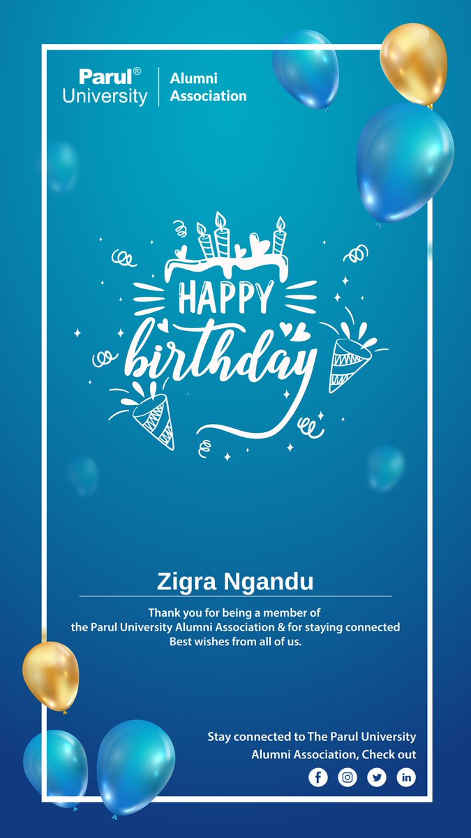 bbacmis's tweet image. Parul University Alumni Association is celebrating my Birthday.