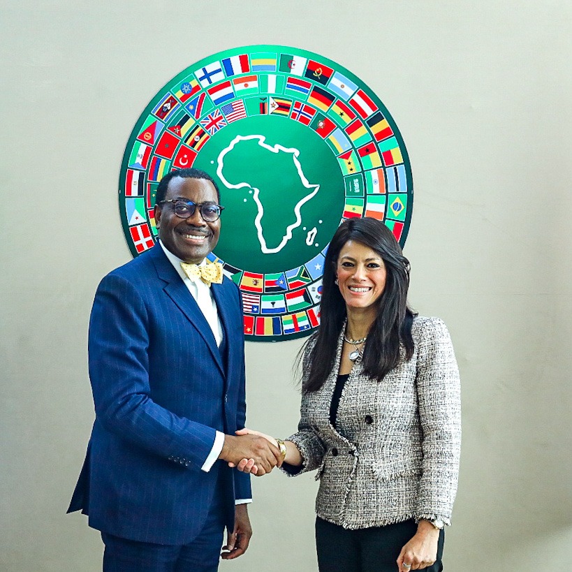 MOICEgypt's tweet image. د. رانيا المشاط وزيرة التعاون الدولي تعقد جلسة مباحثات ثنائية مع السيد أكينومي أديسينا رئيس مجموعة البنك الأفريقي للتنمية ضمن فعاليات الدورة 58 للاجتماعات السنوية للبنك بمدينة شرم الشيخ. bit.ly/3WEIgfm #مصر #AfDBAM2023