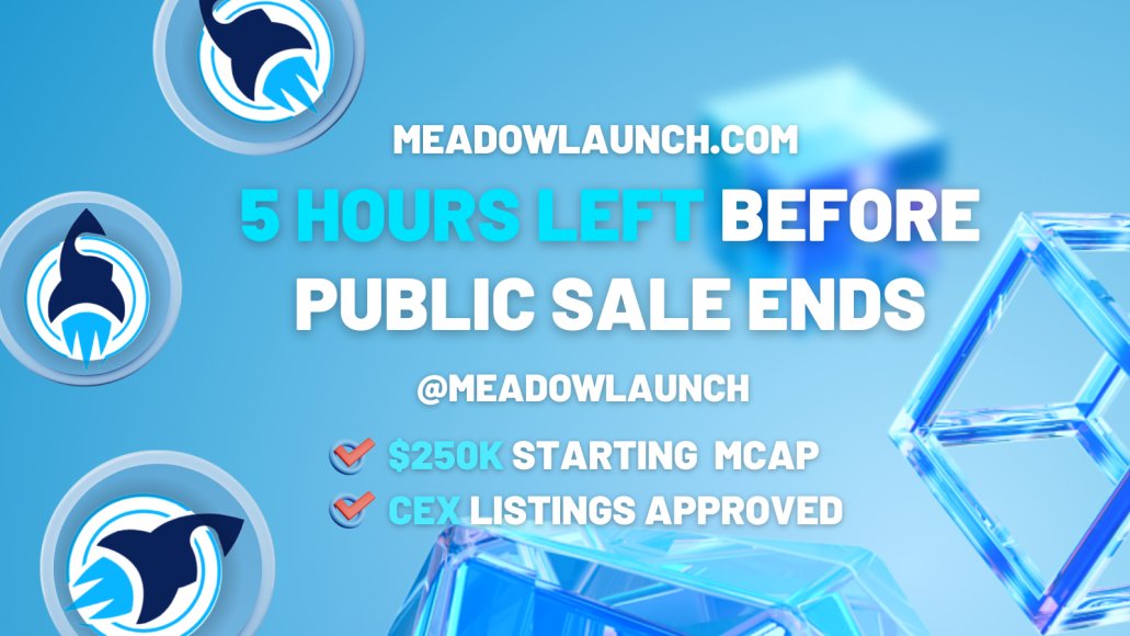 Kirillerbakov6's tweet photo. @meadowlaunch 
Meadow Public Sale is now live, Just 5 Hours Left
#suinetwork #launchpad #suiproject https://t.co/7nMm6O8Z4I