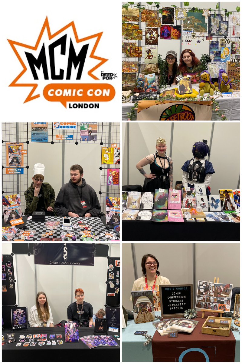 cartoonandcomic's tweet photo. Day two of #MCMComicCon, and we’re selling stories all day. If you’re here, drop in on the @staffsuni_dta students. 5 groups in all, all with great comics… https://t.co/Zf0lZrsINv