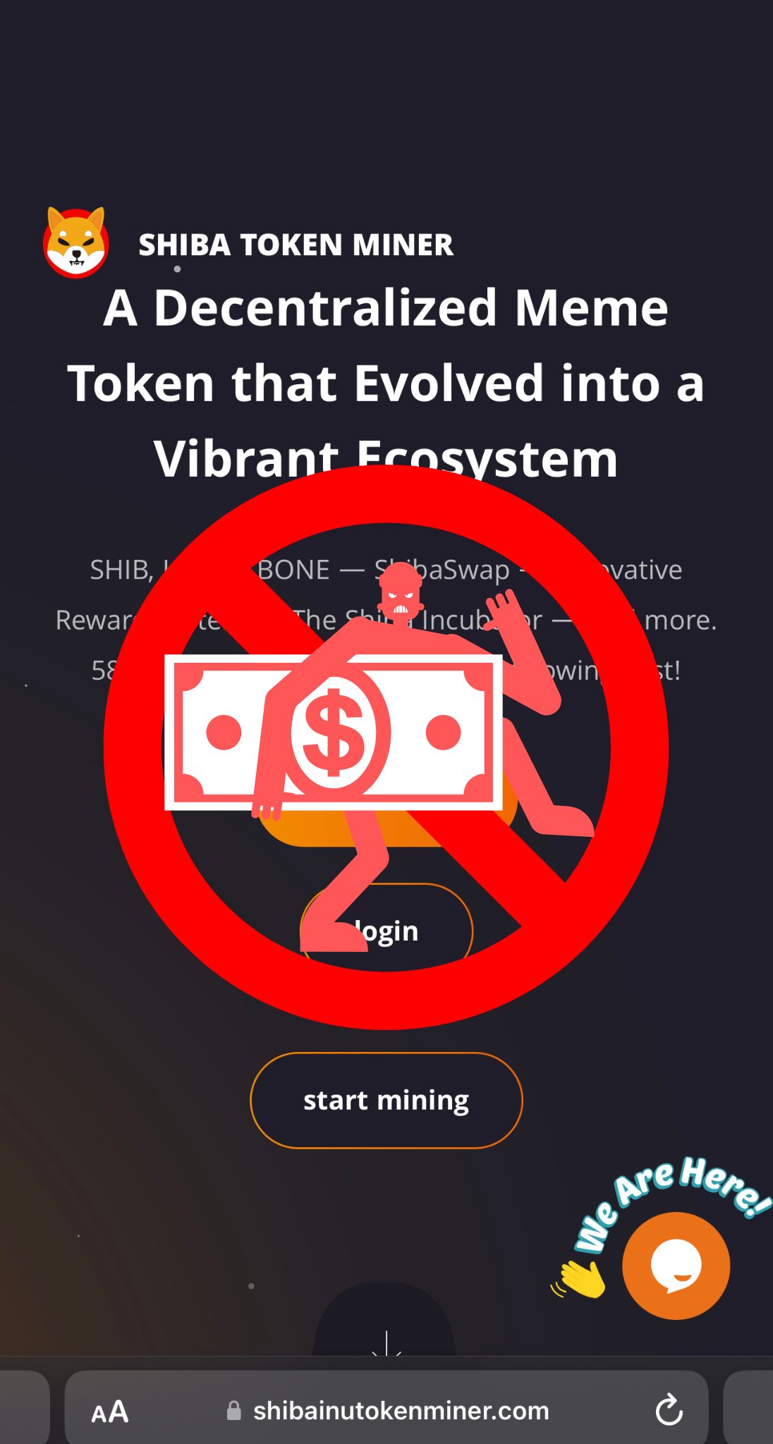 Shibarmy Scam Alerts on X: 🚨**SHIBARMY WARNING:** 🚨 Report website -  please! DO NOT CLICK ON THE LINK 🚨 shibainutokenminer .com Just report.  Report Here : t.coHPvhSMnS9m They just stole 300 million $