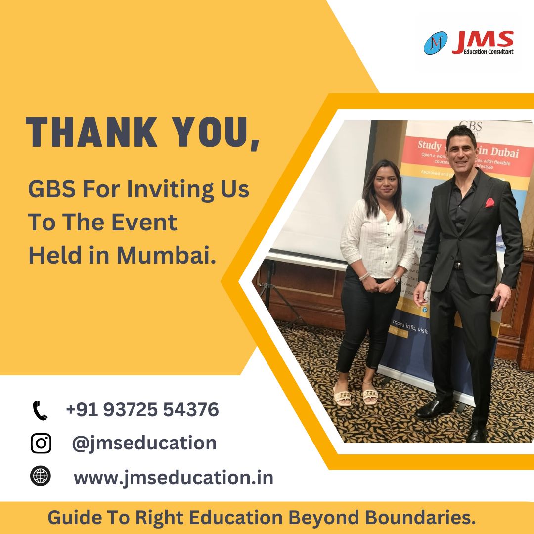 Thank you so much @gbsmalta for inviting us for the event held in Mumbai. We were delighted to be a part of this esteemed event.
.
.
.
.
#jms #jmseducationconsultant  #gbsmalta #gbsdubai #studyabroad #studyabroadconsultants #highereducationabroad #abroadstudies #foriengeducation