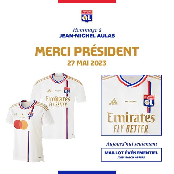 Aujourd’hui seulement, maillot collector événementiel en hommage à @JM_Aulas