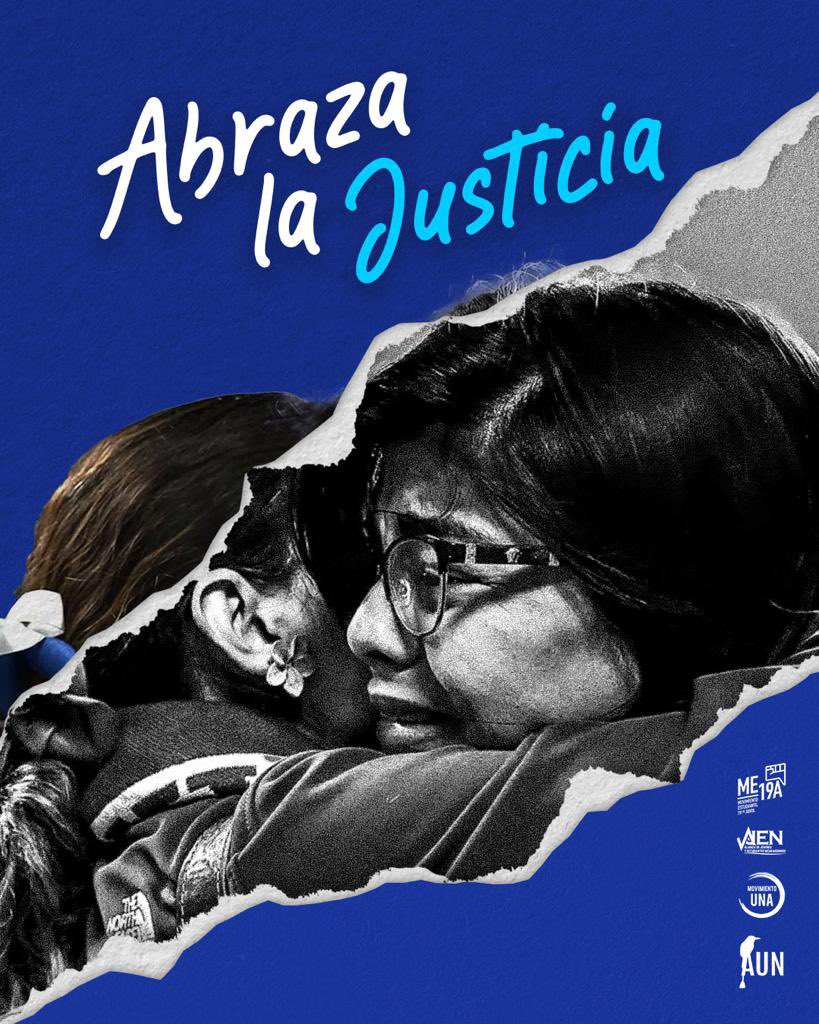 Por cada madre que exige justicia.
@AUNNicaragua, @alianzaAJEN,
@MovUNA1, @me19_abril, sigamos luchando. #AbrazaLaJusticia
#SOSNicaragua