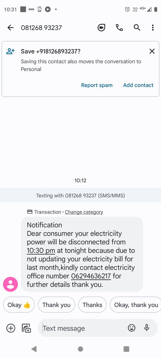 ecoreco's tweet photo. @TANGEDCO_Offcl @chennaipolice_
Kindly note for your action.Alert.

There are fraudulent messages received and asking people to pay on the pretext of power disconnection. They are taking subscriber info and asking to transfer processing charges. https://t.co/IeTlR6I6YN