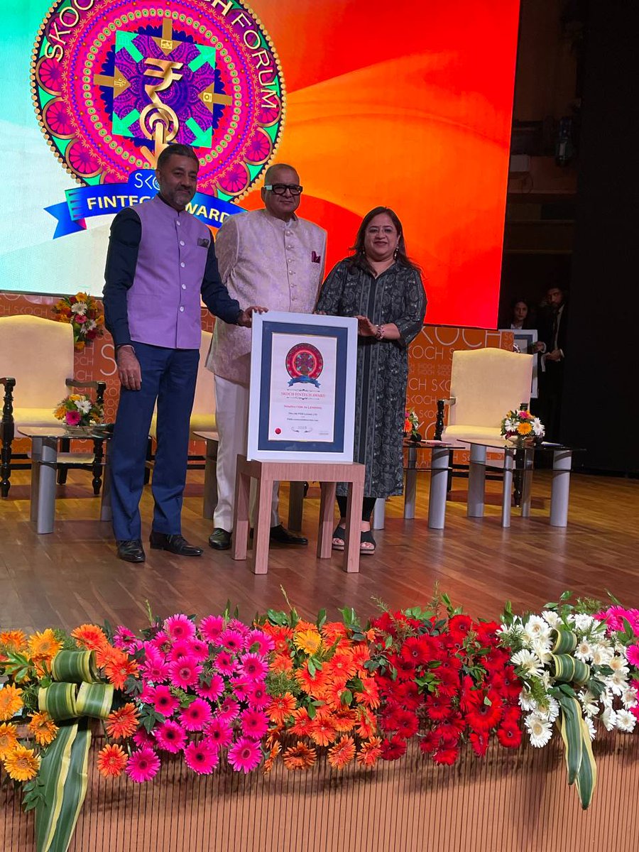 The #SKOCHFinTechAward for the ‘Start-Up and Small business Loan’ goes to SATYA MicroCapital Limited at #SKOCH #IndiaEconomicForum

92nd #SKOCHSummit