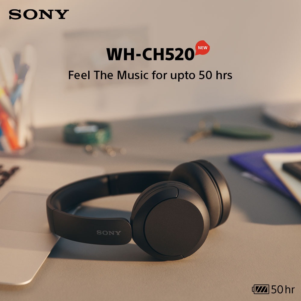 Sony WH-CH520 Headphones With Up to 50 Hours Battery Life Launched in India